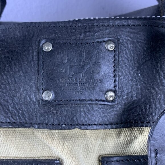 Will Leather Goods Canvas Leather Travel Duffle Bag Carry On Weekender - Picture 13 of 16